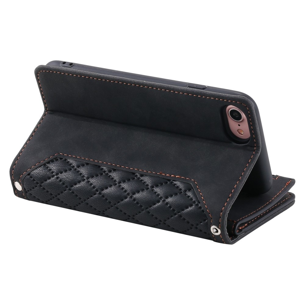 iPhone 7 Brieftasche Hülle Quilted schwarz