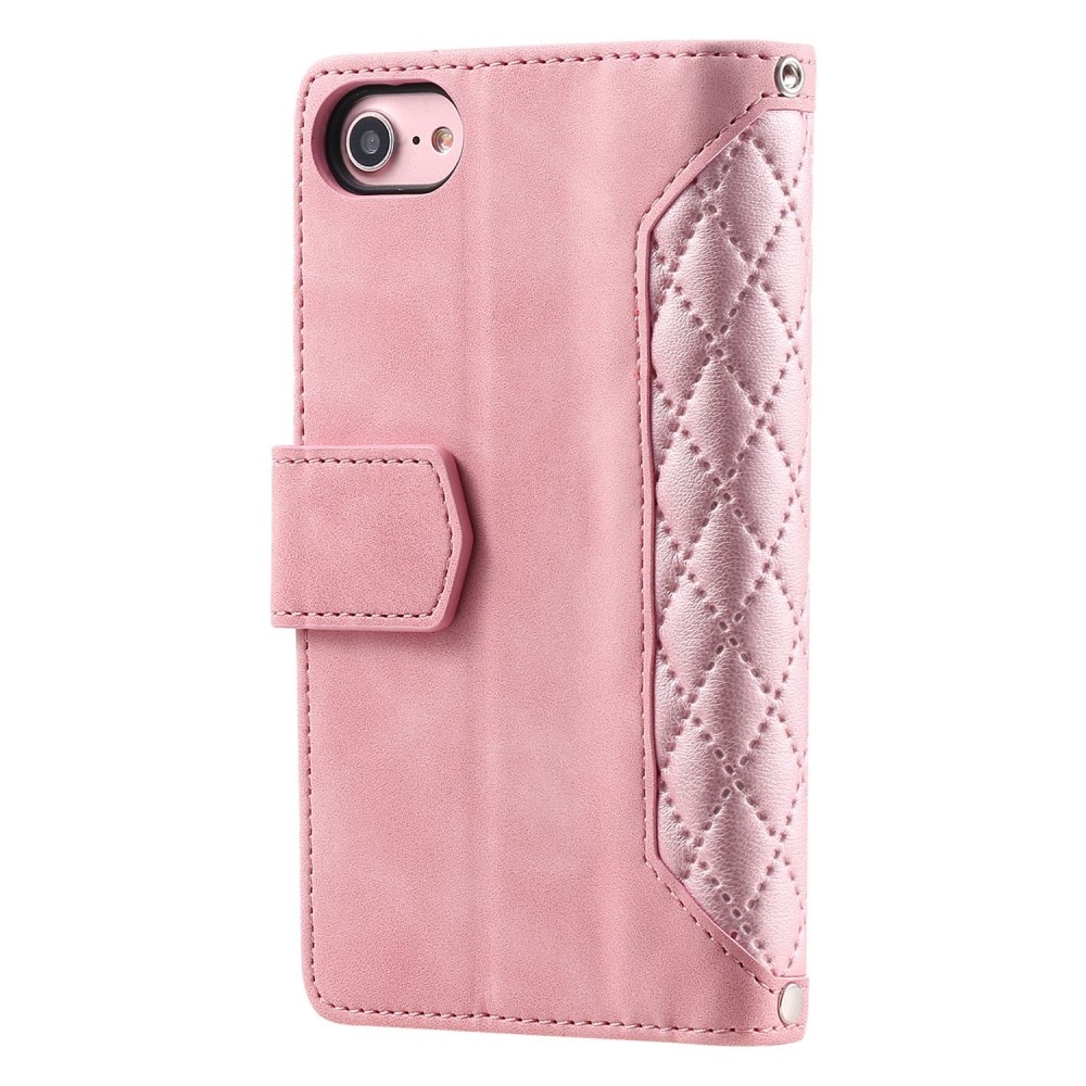 iPhone SE (2020) Brieftasche Hülle Quilted rosa