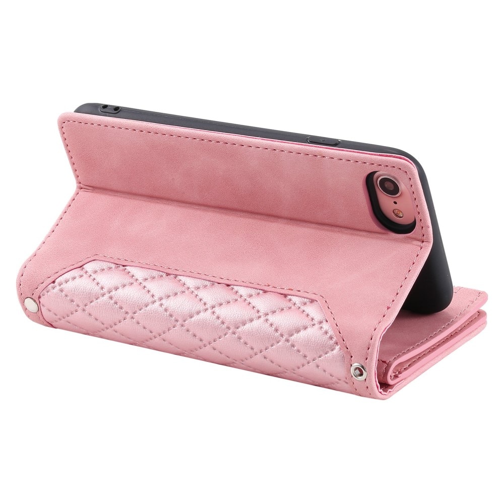 iPhone 7 Brieftasche Hülle Quilted rosa