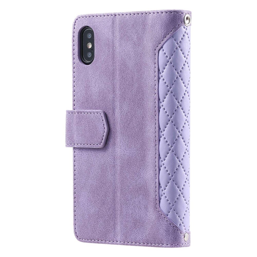 iPhone X/XS Brieftasche Hülle Quilted Lila