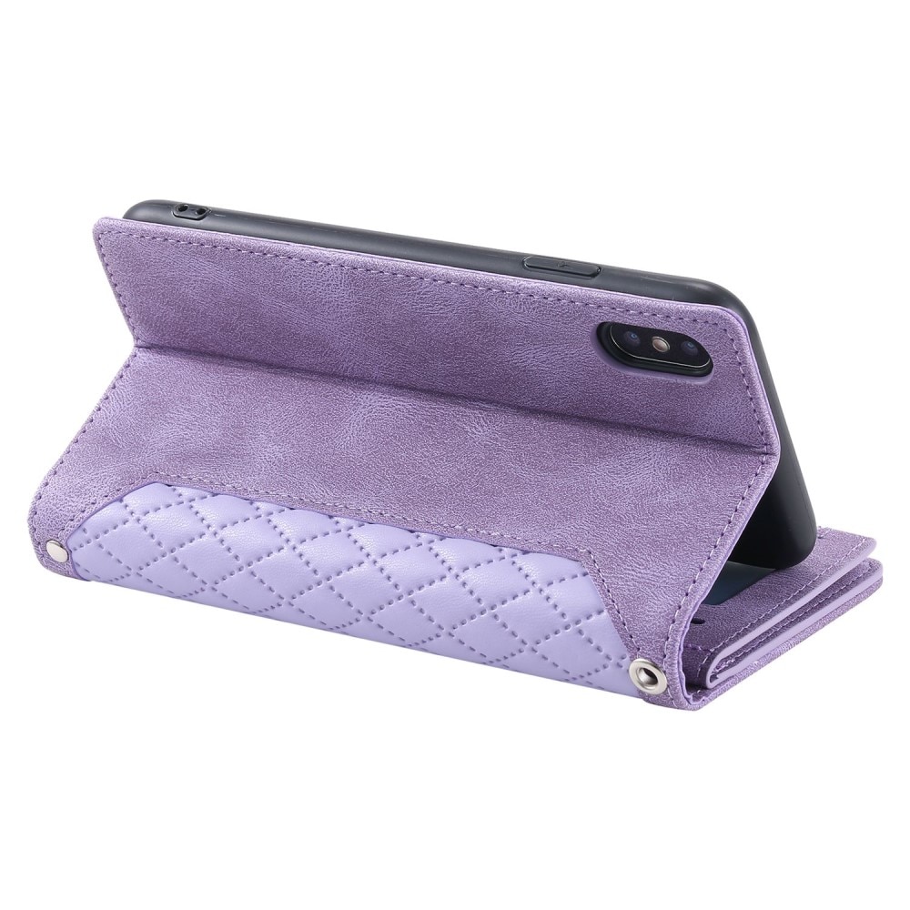 iPhone X/XS Brieftasche Hülle Quilted Lila