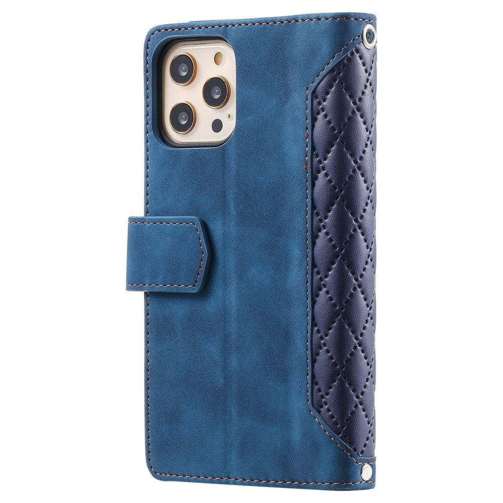 iPhone 11 Pro Brieftasche Hülle Quilted Blau