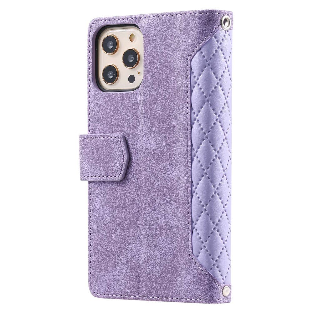 iPhone 11 Pro Brieftasche Hülle Quilted Lila