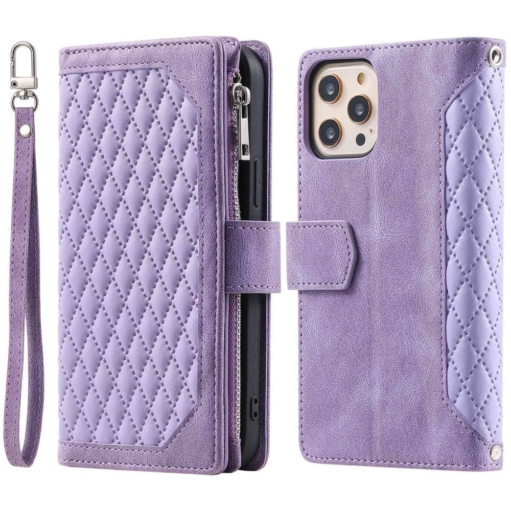 iPhone 11 Pro Brieftasche Hülle Quilted Lila