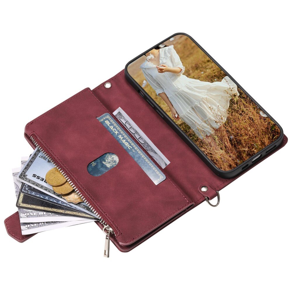 Apple iPhone 14 Pro Brieftasche Hülle Quilted Rot