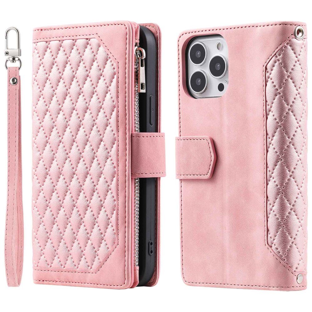 iPhone 14 Pro Brieftasche Hülle Rosa