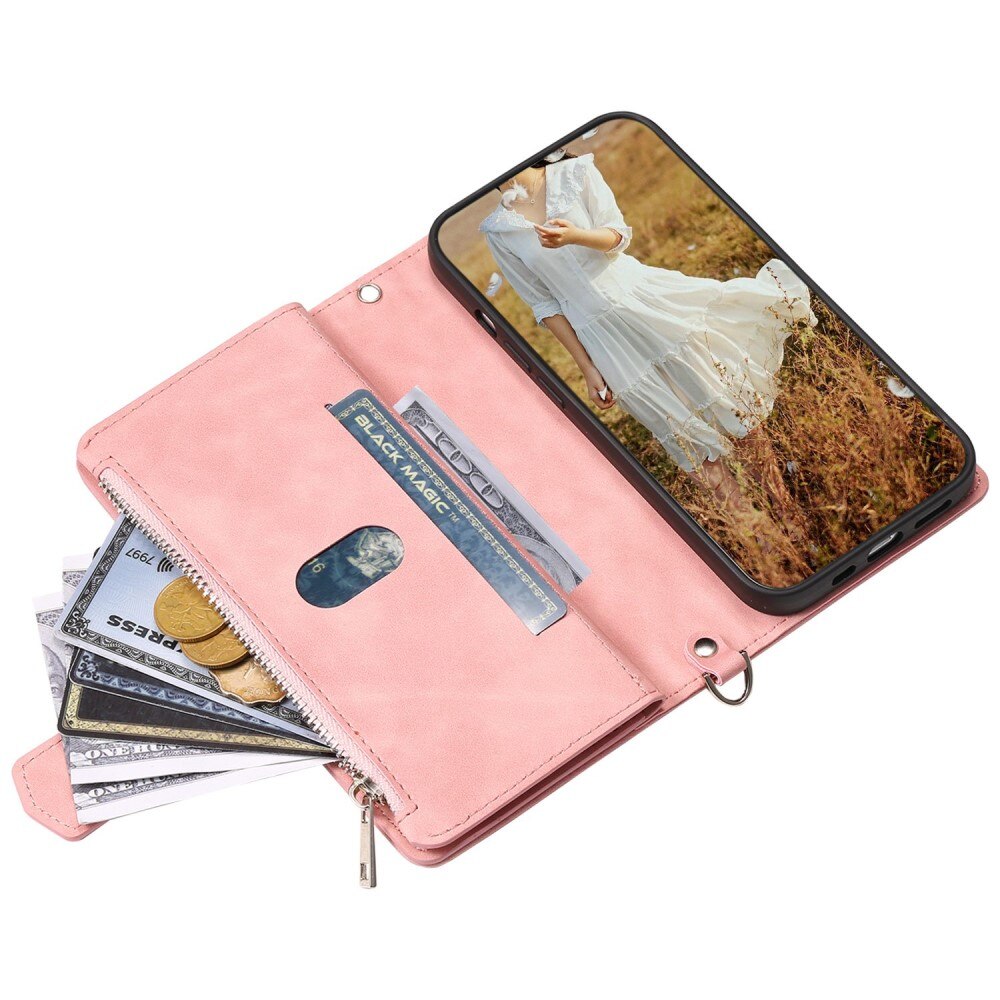 iPhone 14 Pro Brieftasche Hülle Quilted Rosa