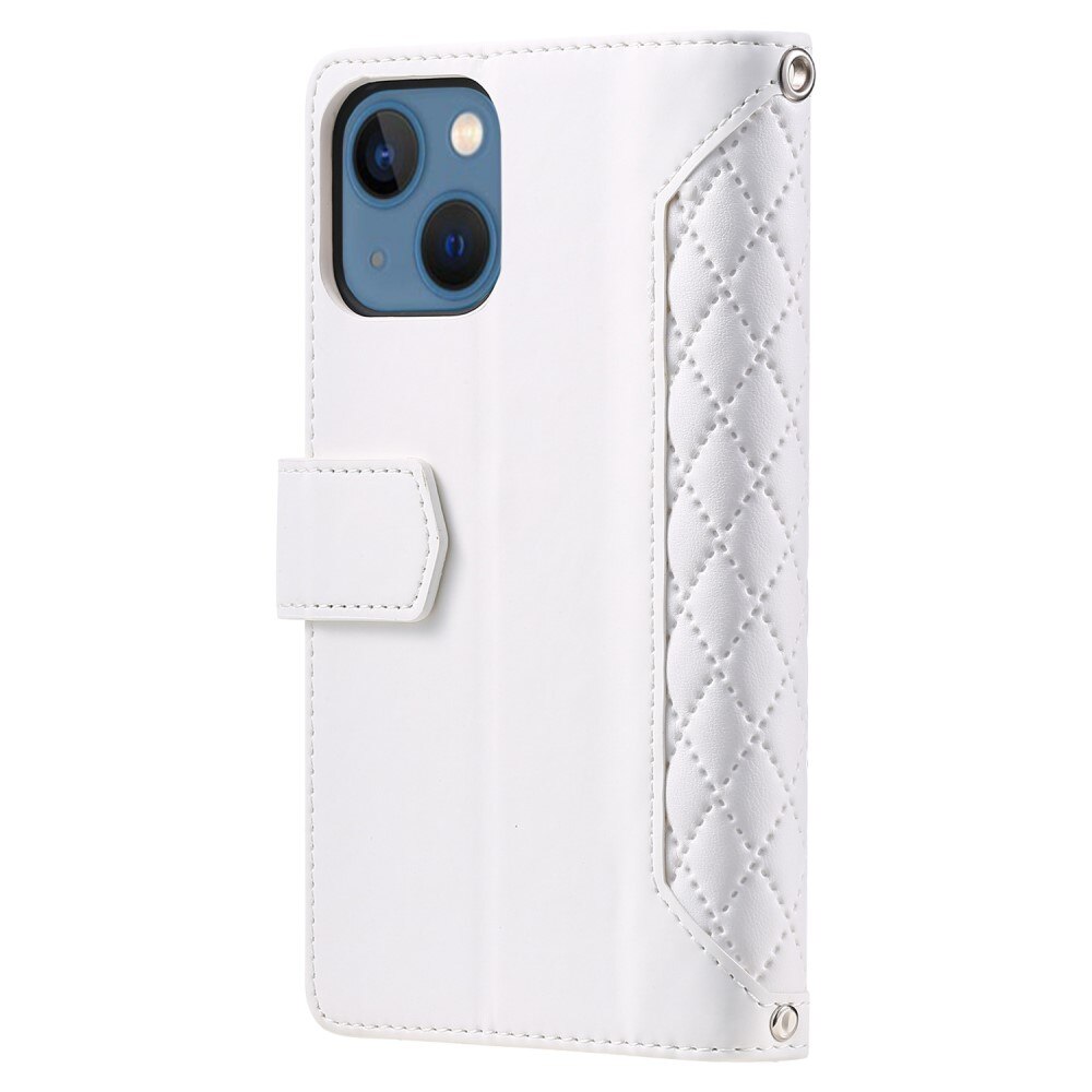 iPhone 13 Brieftasche Hülle Quilted Weiß