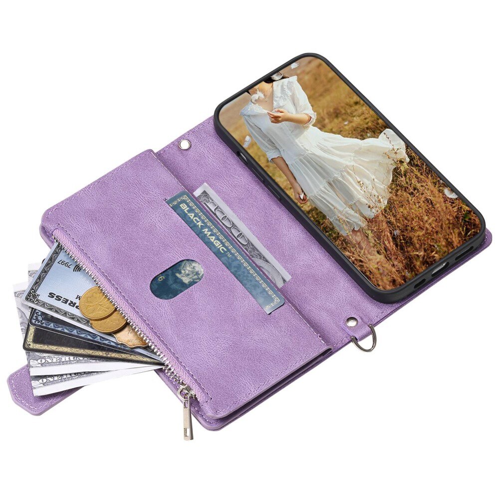 Apple iPhone 12/iPhone 12 Pro Brieftasche Hülle Quilted Lila