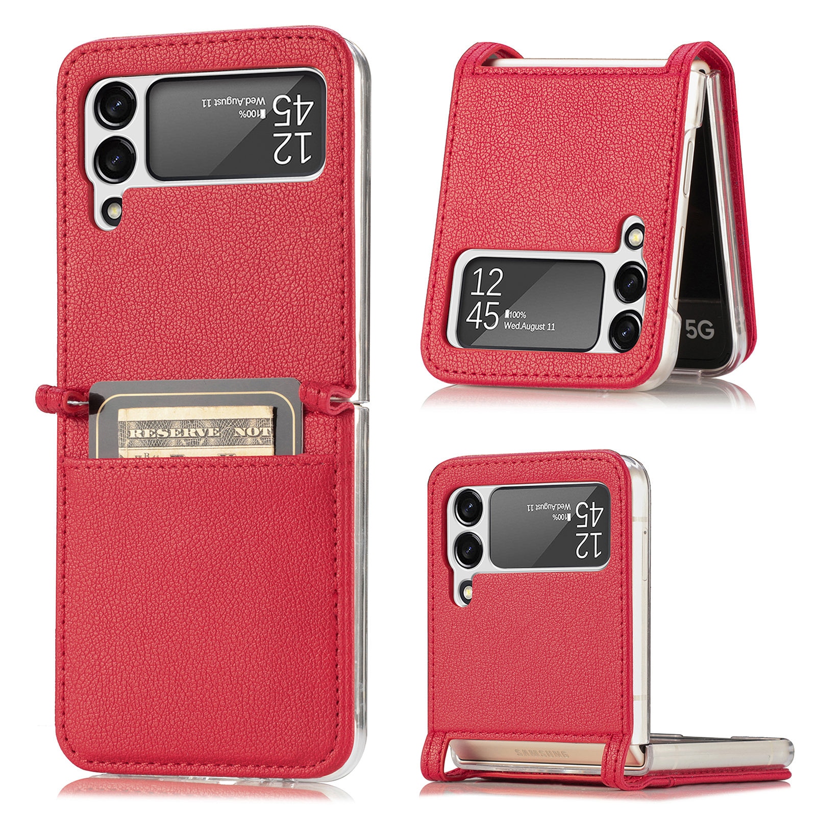 Slim Card Wallet Samsung Galaxy Z Flip 4 Rot