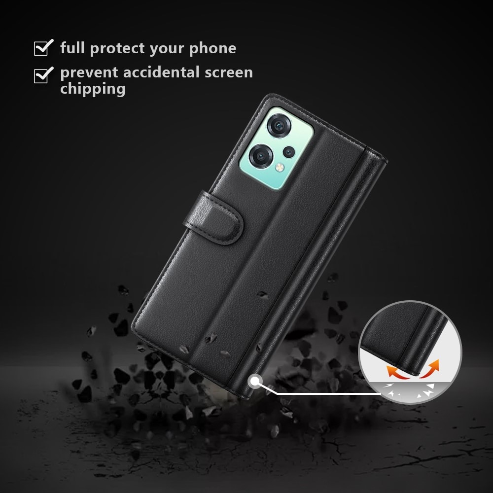 OnePlus Nord CE 2 Lite 5G Echtlederhülle, schwarz