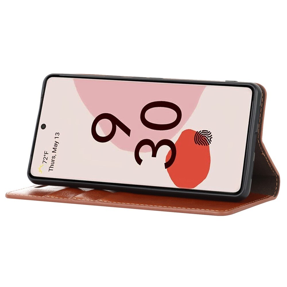 Google Pixel 7 Handytasche aus Echtem Leder Braun