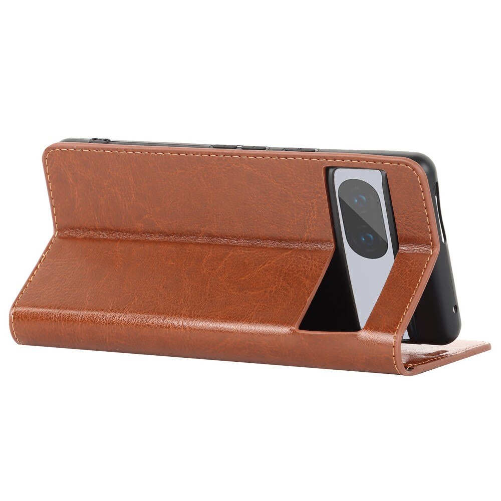 Google Pixel 7 Handytasche aus Echtem Leder Braun