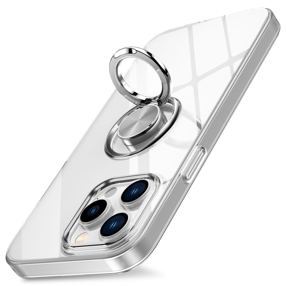iPhone 14 Pro TPU-Kickstand-Hülle Finger Ring, Transparent