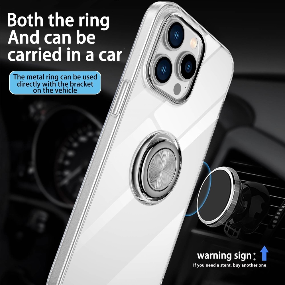 iPhone 14 Pro Max TPU-Kickstand-Hülle Finger Ring, Transparent