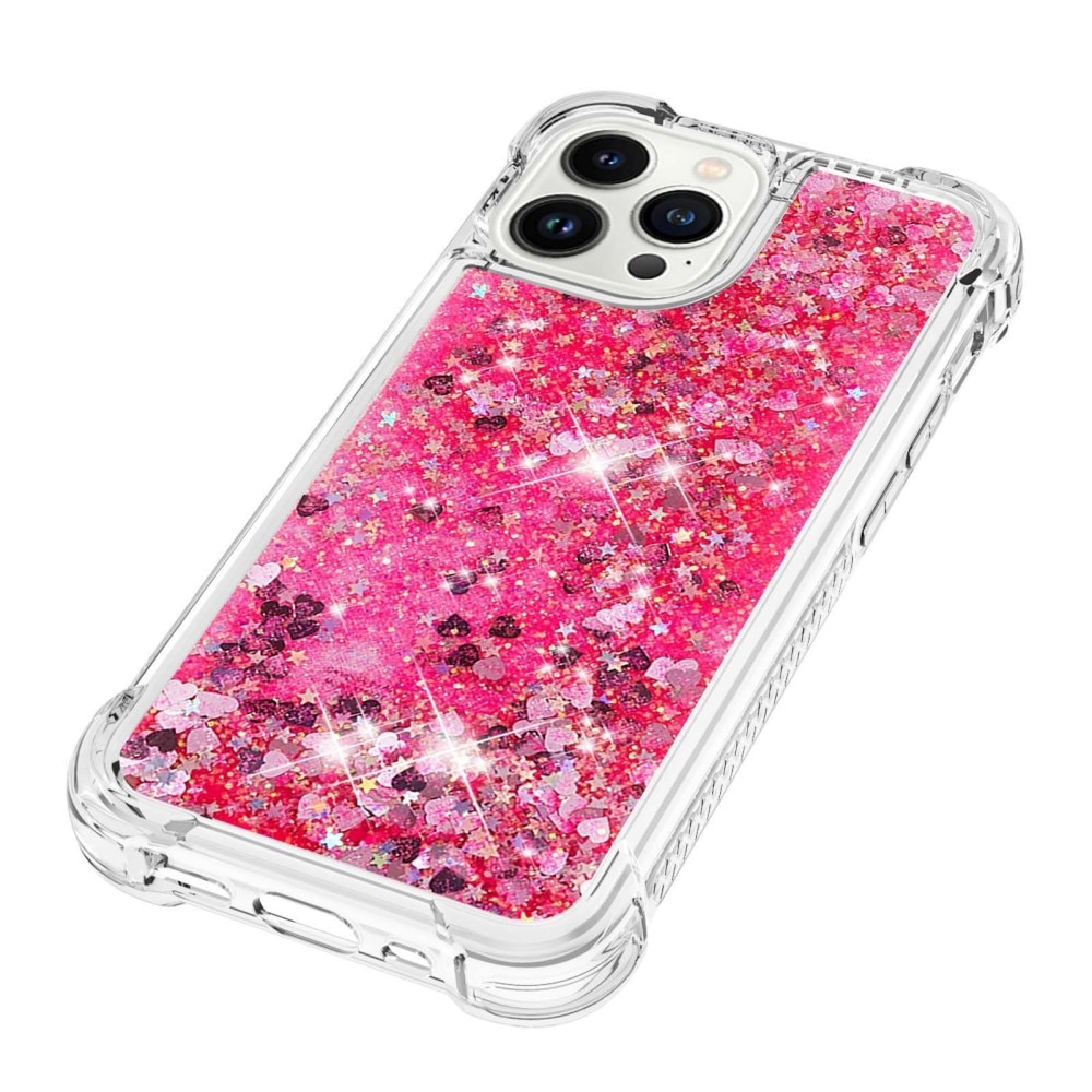 iPhone 14 Pro Glitter Powder TPU Case Rosa