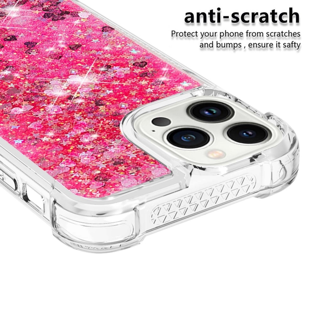 iPhone 14 Pro Glitter Powder TPU Case Rosa
