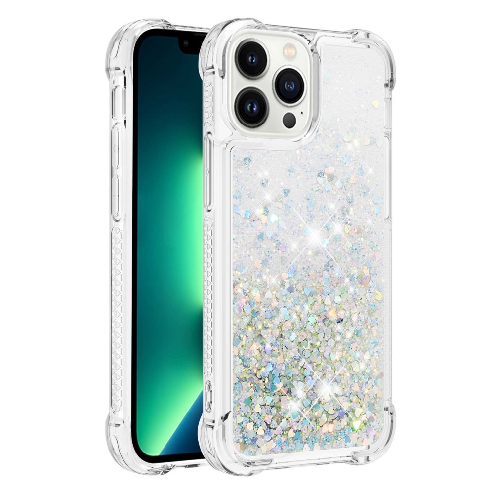 iPhone 14 Pro Glitter Powder TPU Case Silber