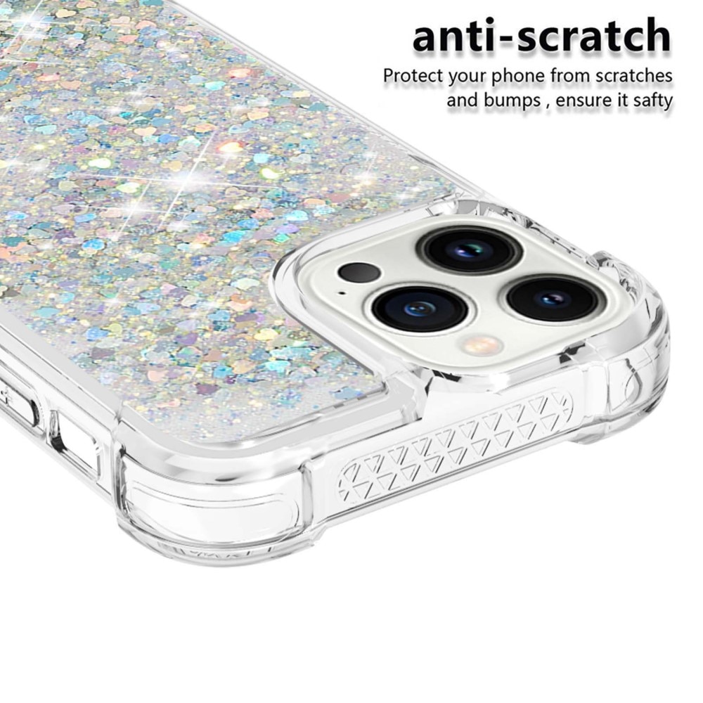 iPhone 14 Pro Glitter Powder TPU Case Silber