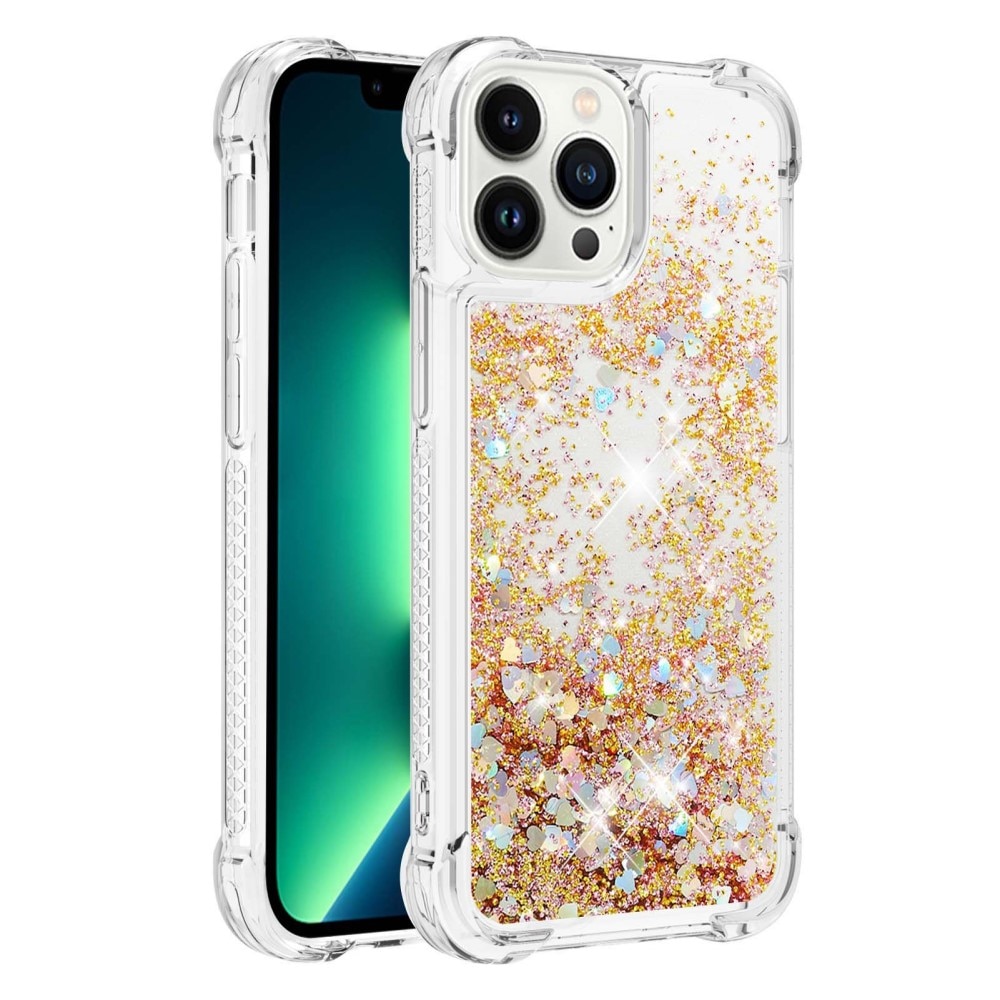 iPhone 14 Pro Glitter Powder TPU Case Gold