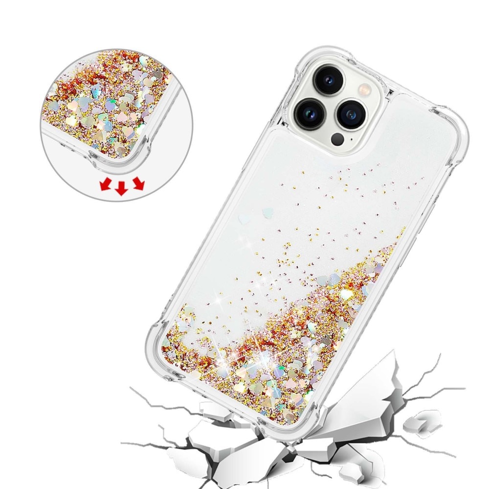 iPhone 14 Pro Glitter Powder TPU Case Gold