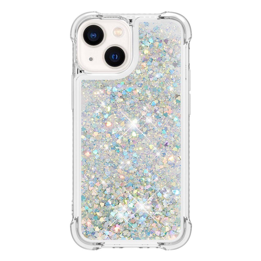 iPhone 14 Plus Glitter Powder TPU Case Silber