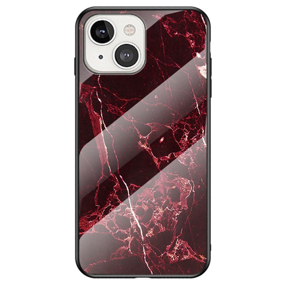 iPhone 14 Plus Hülle aus gehärtetem Glas Red Marble