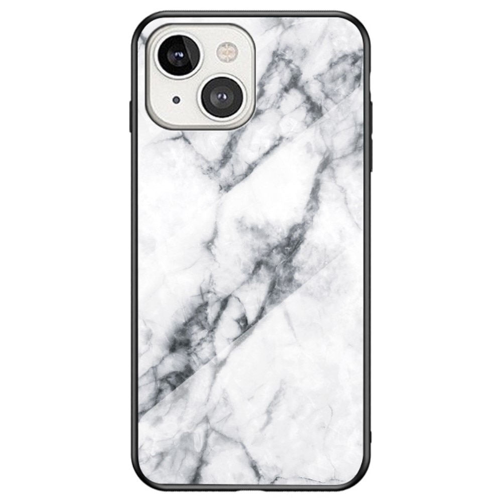 iPhone 14 Plus Hülle aus gehärtetem Glas White Marble