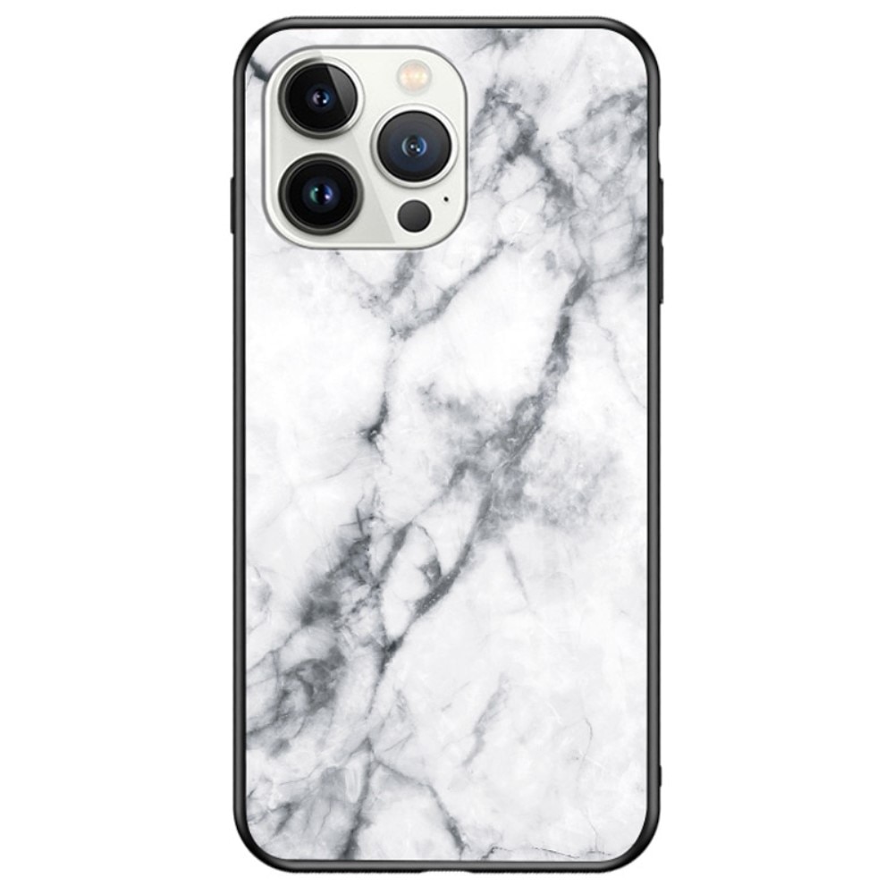 iPhone 14 Pro Hülle aus gehärtetem Glas White Marble