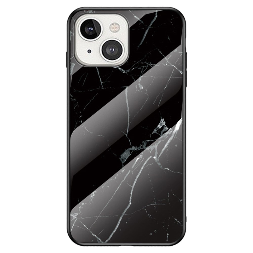 iPhone 14 Hülle aus gehärtetem Glas Black Marble