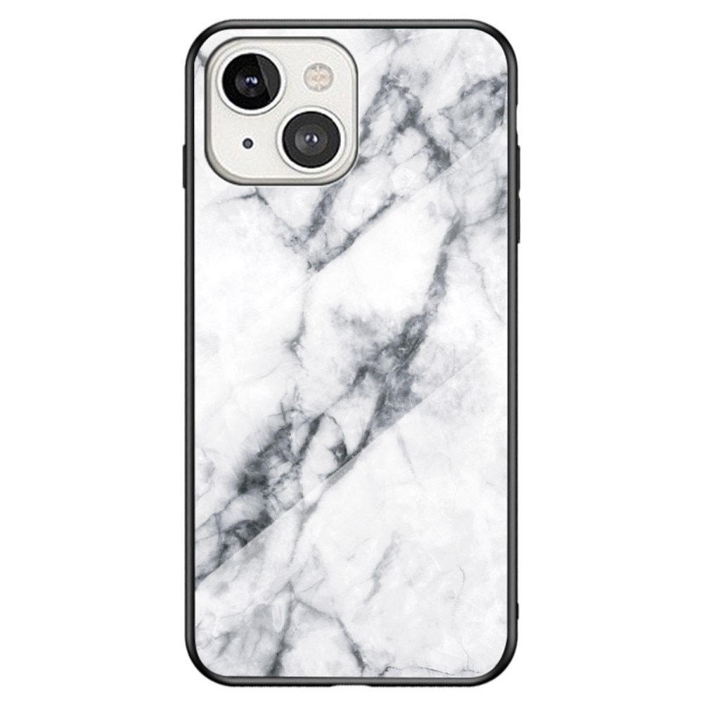 iPhone 14 Hülle aus gehärtetem Glas White Marble