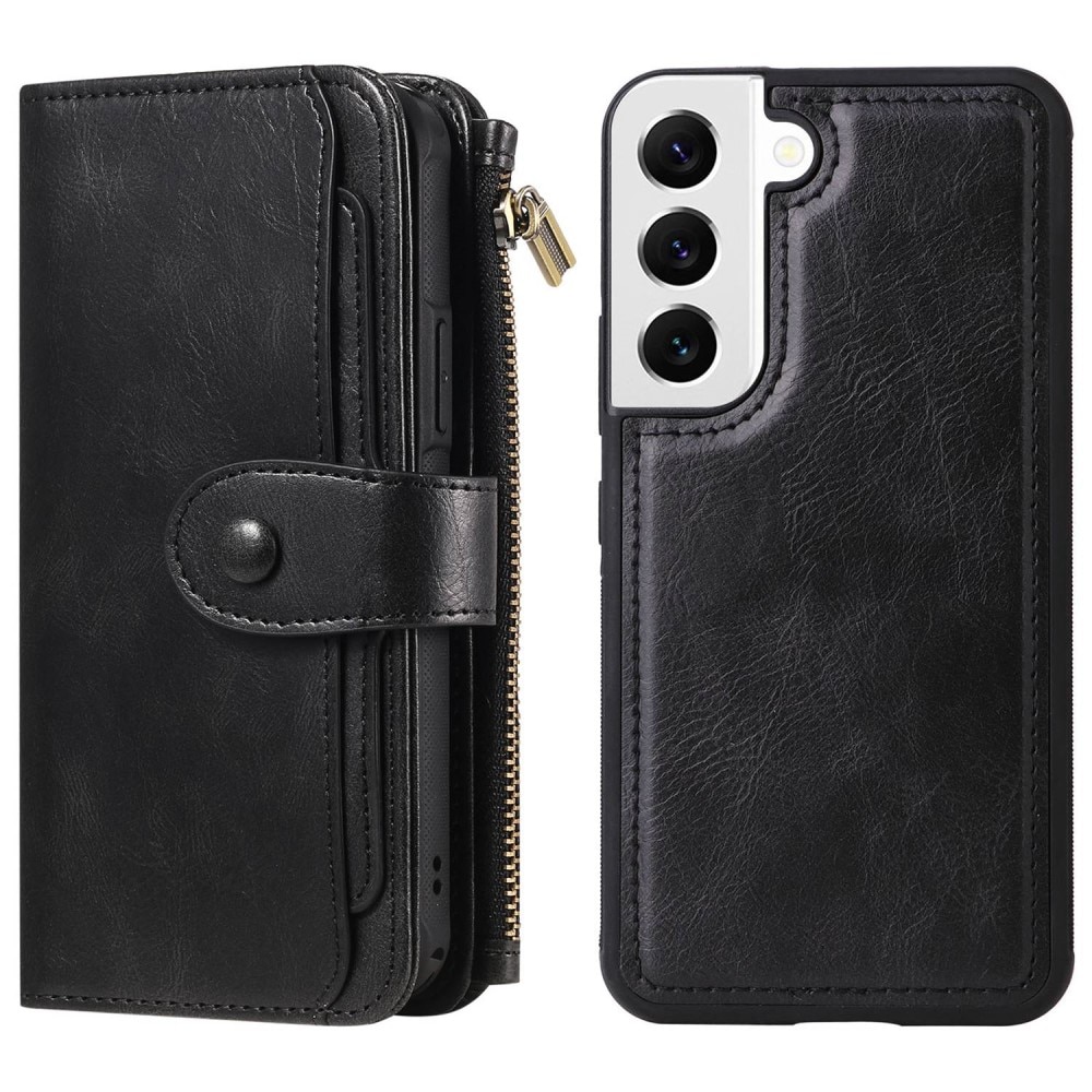 Samsung Galaxy S22 Magnet Leather Multi-Wallet Schwarz