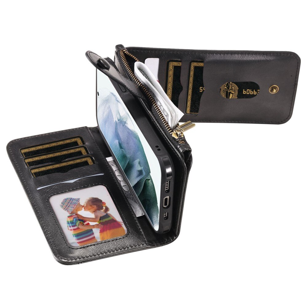 Samsung Galaxy S22 Ultra Magnet Leather Multi-Wallet Schwarz