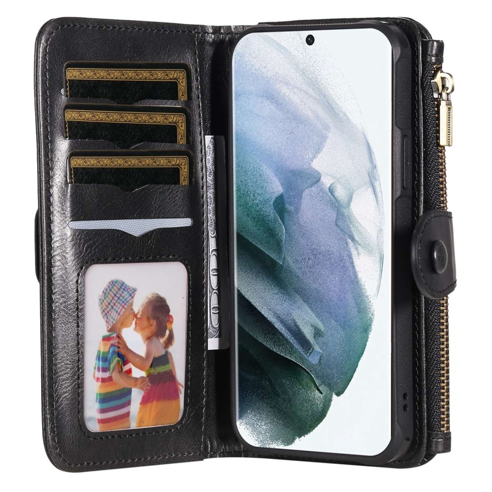 Samsung Galaxy S22 Ultra Magnet Leather Multi-Wallet Schwarz