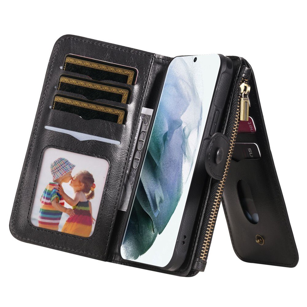 Samsung Galaxy S22 Ultra Magnet Leather Multi-Wallet Schwarz