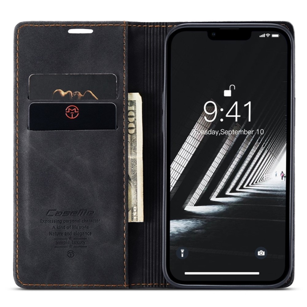 Slim Portemonnaie-Hülle iPhone 14 Plus Schwarz