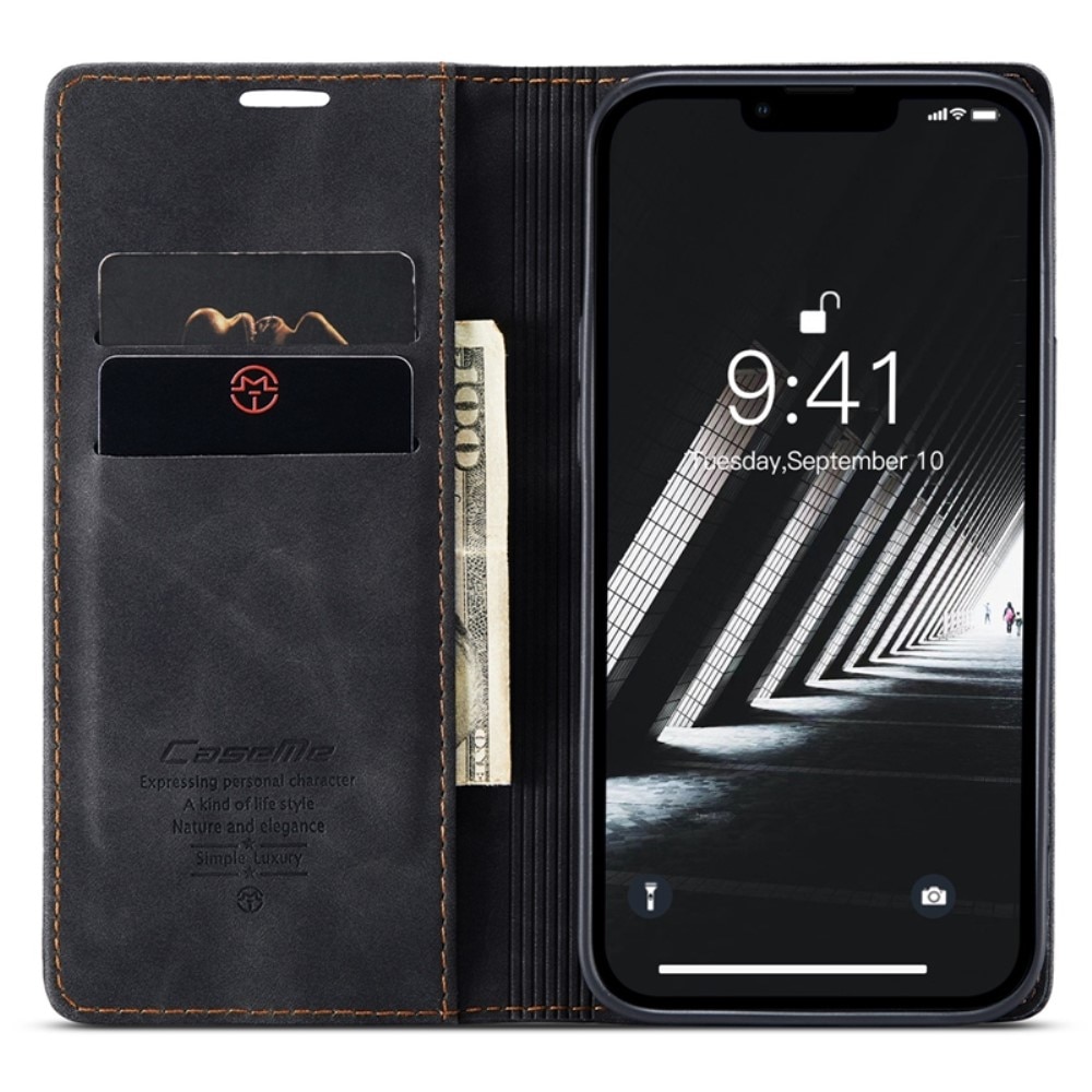 Slim Portemonnaie-Hülle iPhone 14 Schwarz