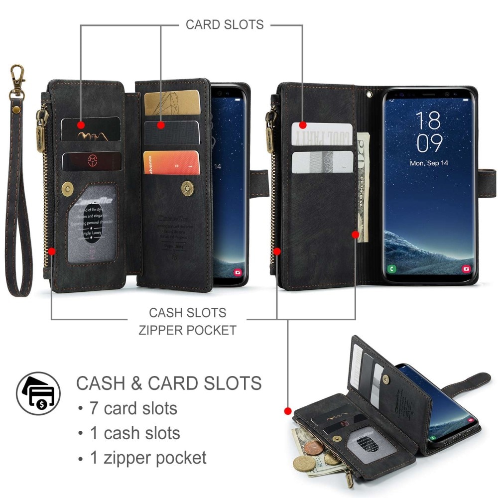 Zipper Portemonnaie-Hülle Samsung Galaxy S22 schwarz