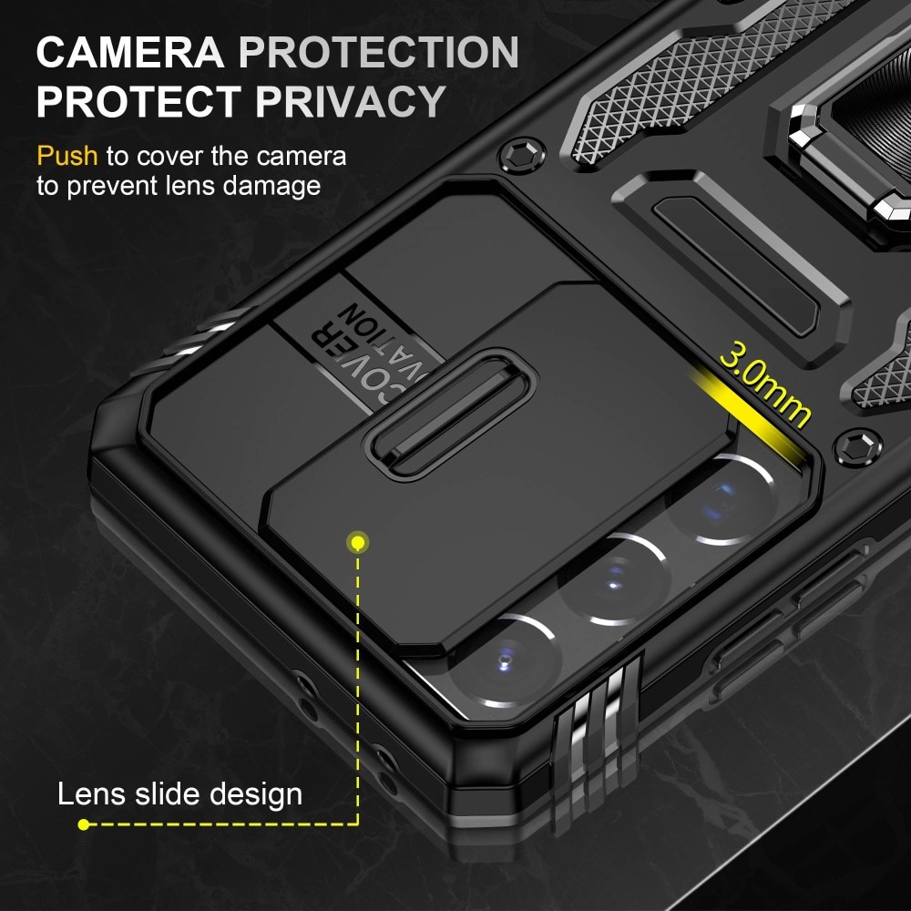 Samsung Galaxy S21 Ultra Hybrid-Hülle Tech Ring+Kameraschutz Schwarz