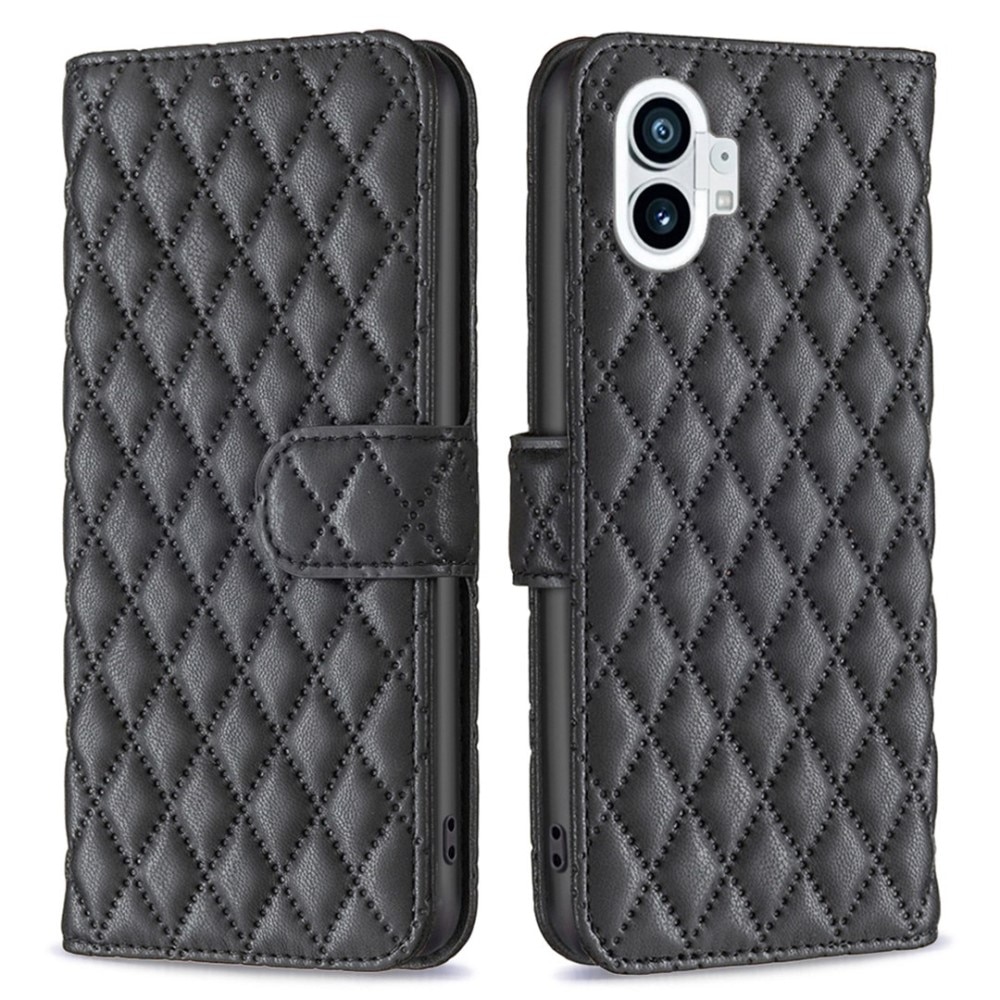 Nothing Phone 1 Portemonnaie-Hülle Quilted Schwarz