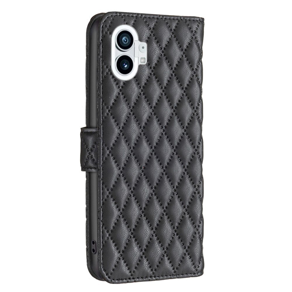 Nothing Phone 1 Portemonnaie-Hülle Quilted Schwarz