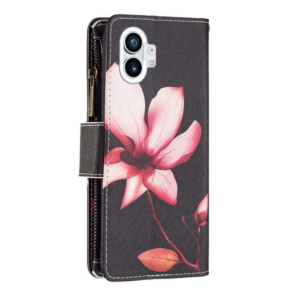 Nothing Phone 1 Brieftasche Hülle Rosa Blume