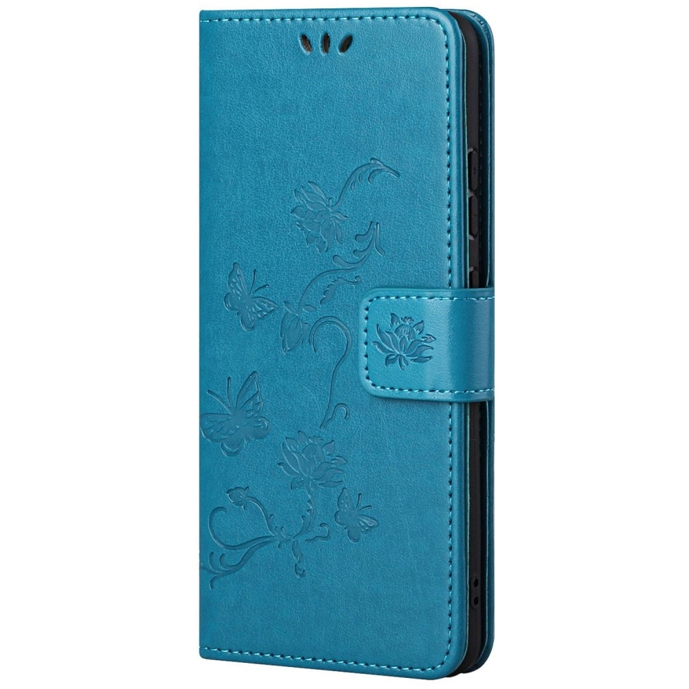Motorola Moto G62 Handyhülle mit Schmetterlingsmuster, Blau