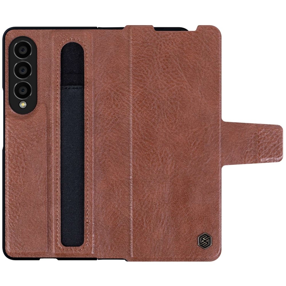 Leather Case with Pen Slot Samsung Galaxy Z Fold 4 Braun