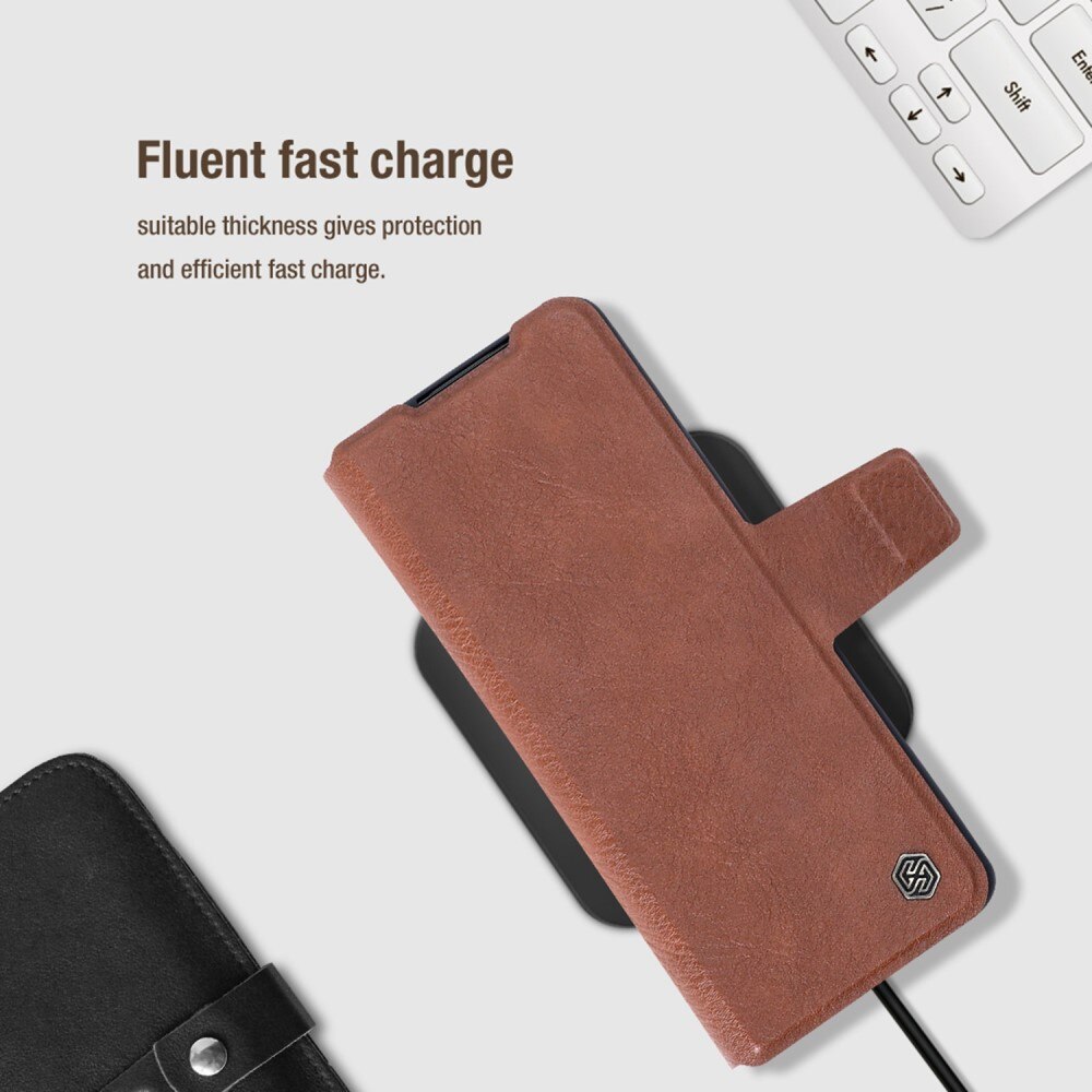 Leather Case with Pen Slot Samsung Galaxy Z Fold 4 Braun