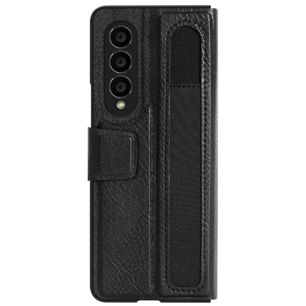 Leather Case with Pen Slot Samsung Galaxy Z Fold 4 Schwarz