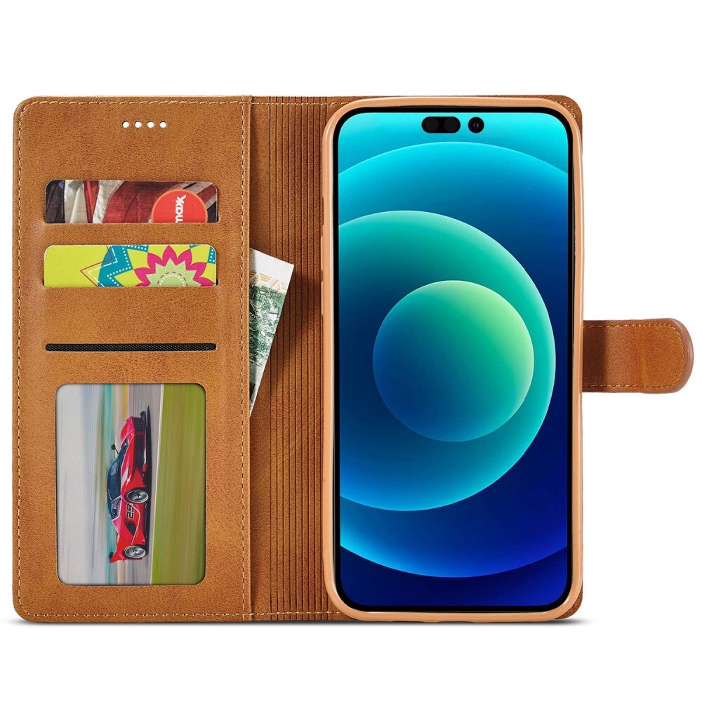 Portemonnaie-Hülle iPhone 14 Plus Cognac