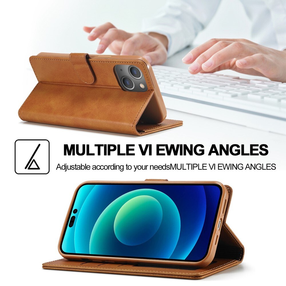 Portemonnaie-Hülle iPhone 14 Plus Cognac