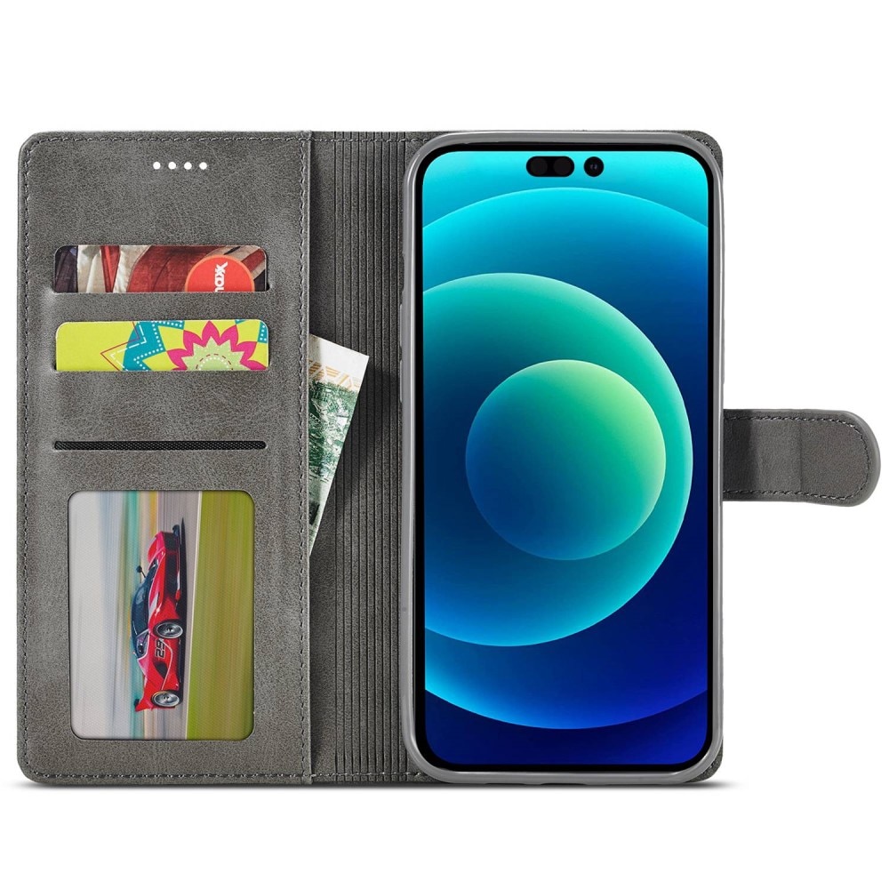 Portemonnaie-Hülle iPhone 14 Plus Grau