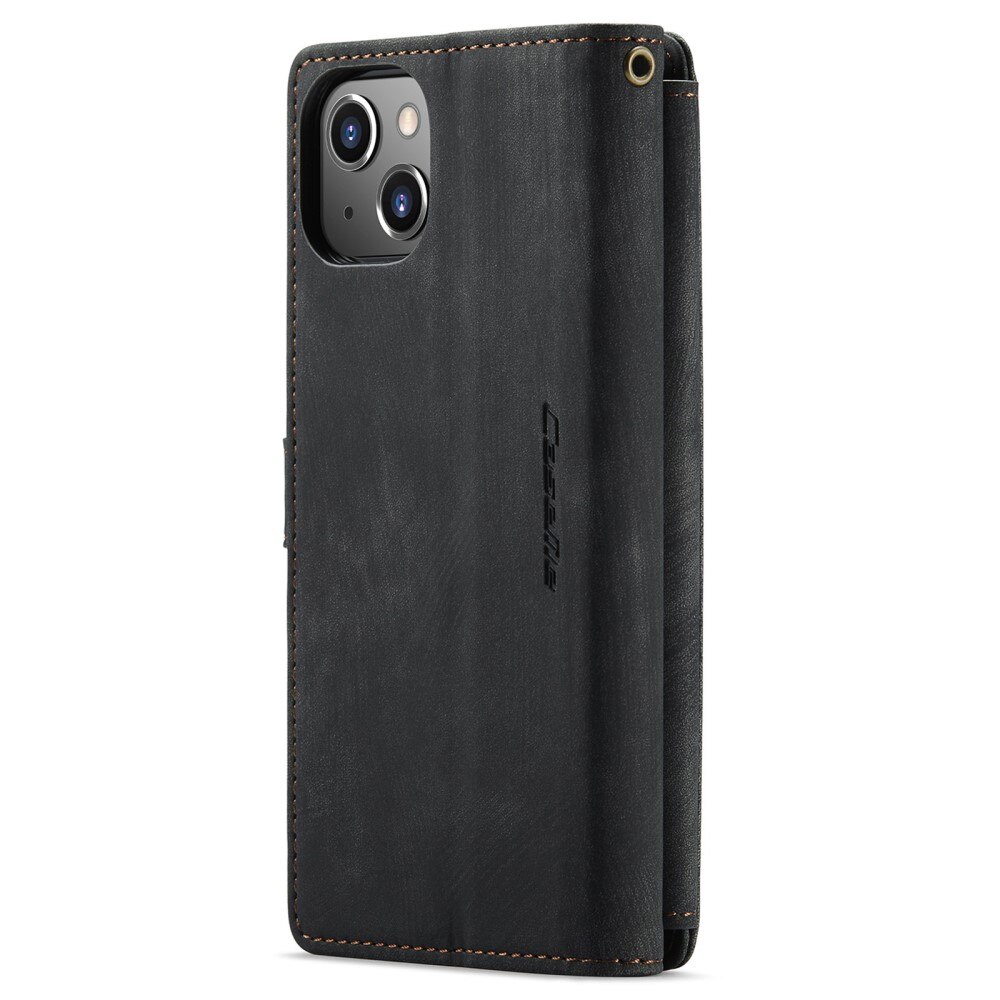 Zipper Portemonnaie-Hülle Apple iPhone 14 Plus Schwarz